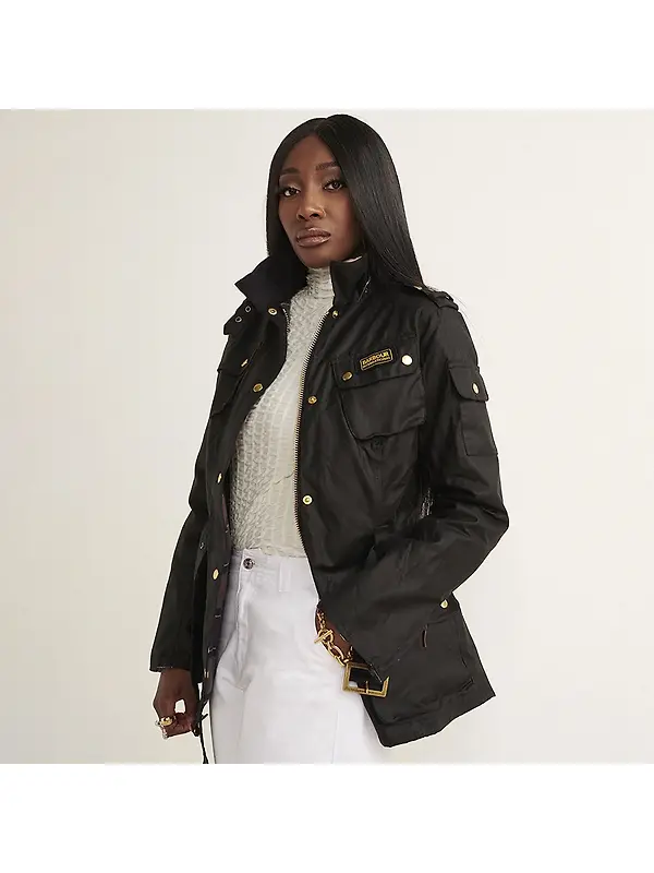 Barbour International Women's International Wax Jacket - Black Image 11