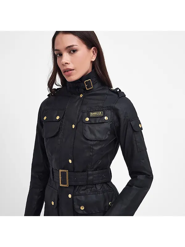 Barbour International Women's International Wax Jacket - Black Image 5
