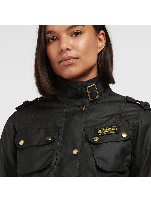 Barbour International Women's International Wax Jacket - Black Image 8