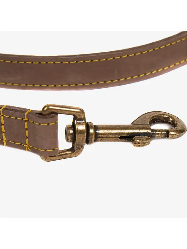 Barbour Leather Dog Lead - Brown Image 5