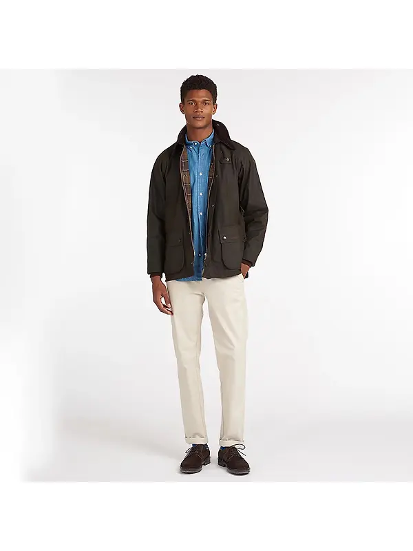 Barbour Men's Classic Bedale Waxed Jacket - Olive Image 3