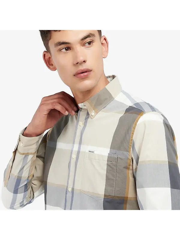 Barbour Men's Harris Tailored Shirt - Amble Sand Tartan Image 5
