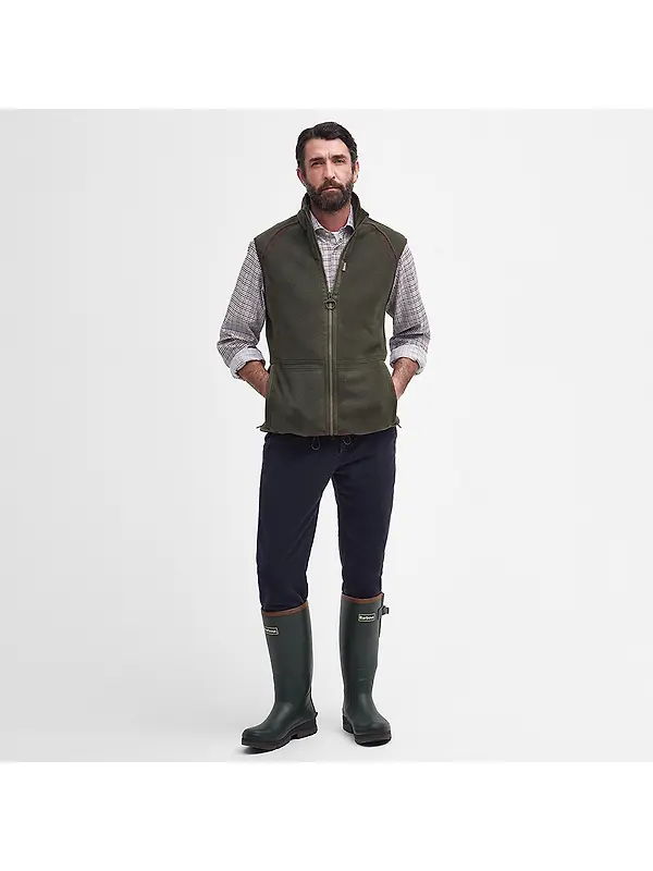 Barbour Men's Langdale Fleece Gilet - Olive Image 3