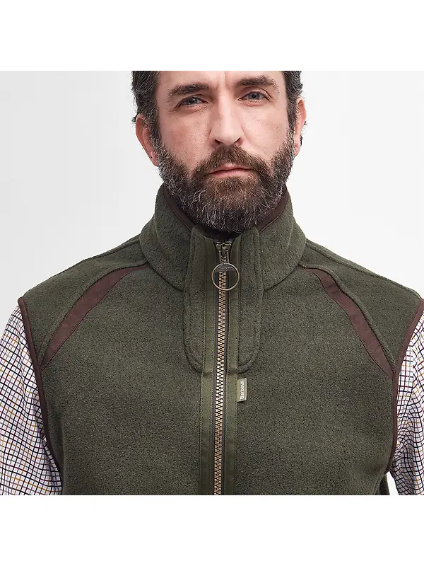 Barbour Men's Langdale Fleece Gilet - Olive Image 5