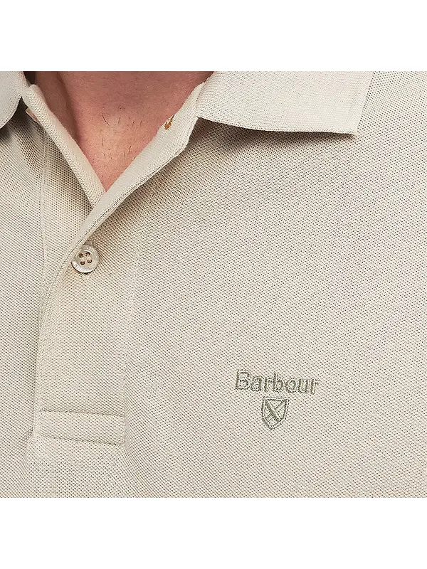 Barbour Men's Lightweight Sports Polo Shirt - Mist Image 6