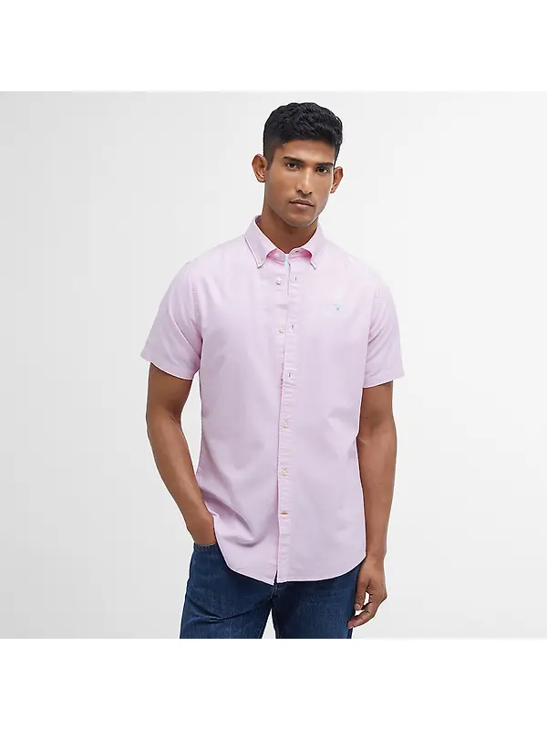 Barbour Men's Oxtown Tailored Short-Sleeved Shirt - Pink Image 2