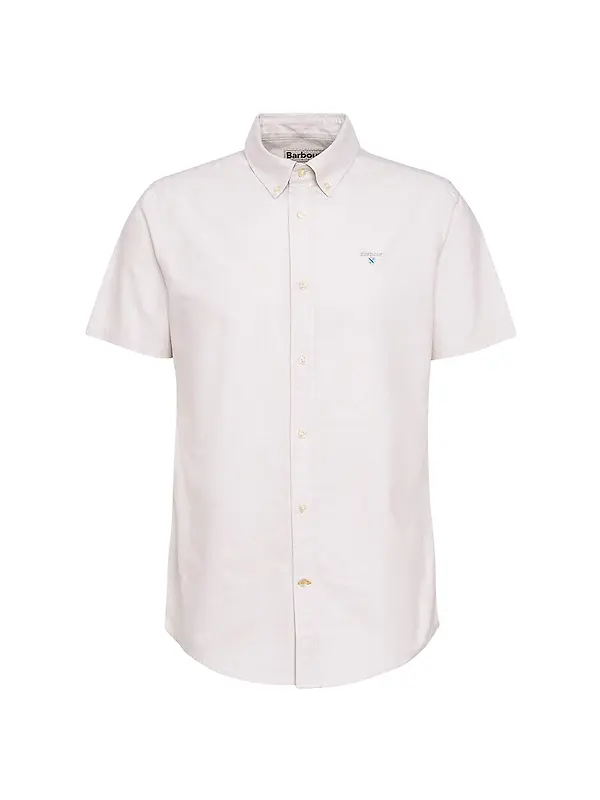 Barbour Men's Oxtown Tailored Short-Sleeved Shirt - Oatmeal Image 1