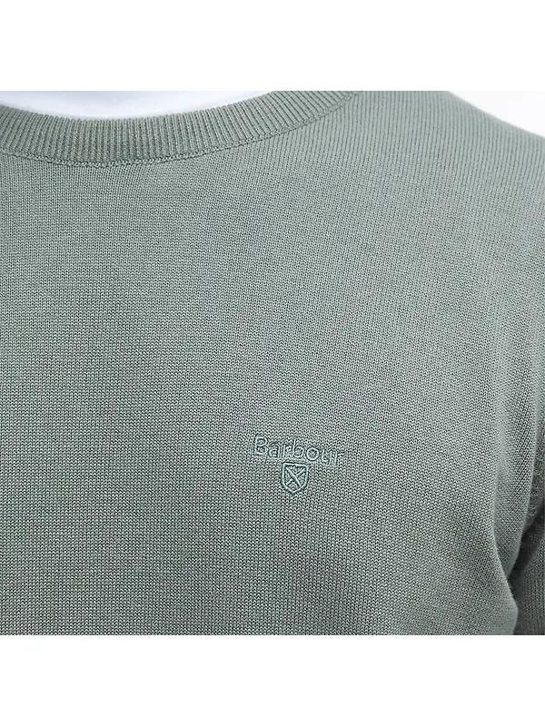 Barbour Men's Pima Crew Neck Jumper - Agave Green Image 6