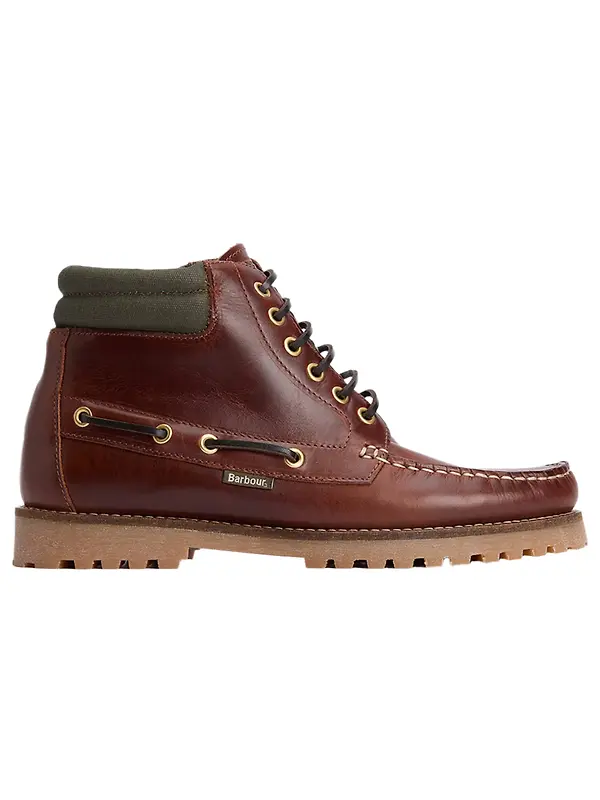 Barbour Men's Tiller Moccasin Boots - Mahogany Image 1