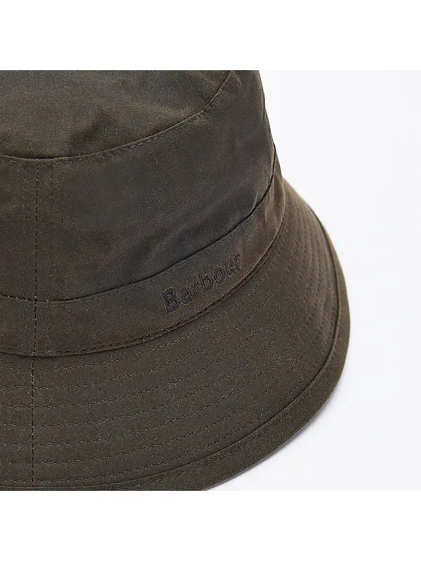Barbour Wax Bucket Hat - Olive Image 4