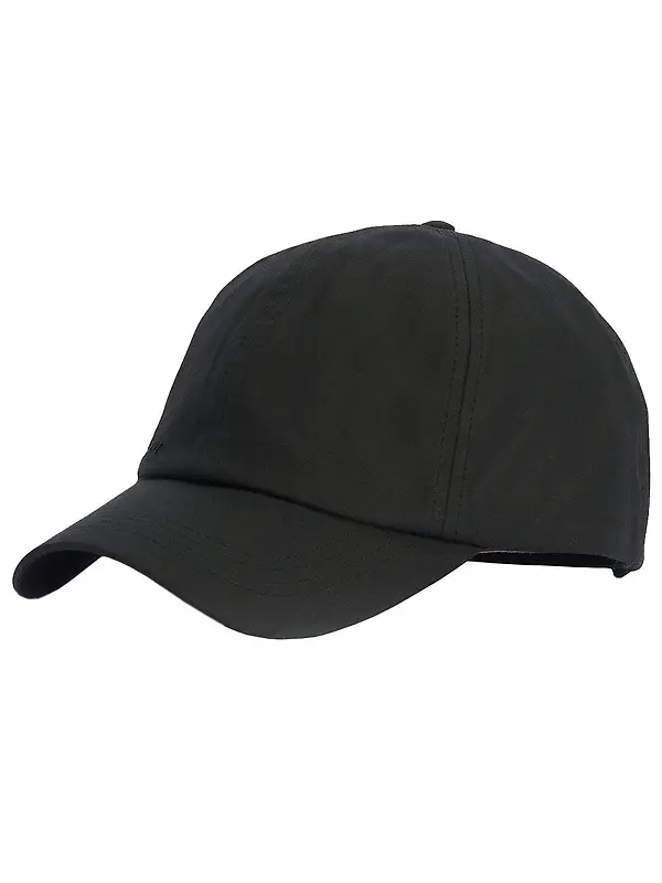 Barbour Wax Sports Cap - Black Image 1