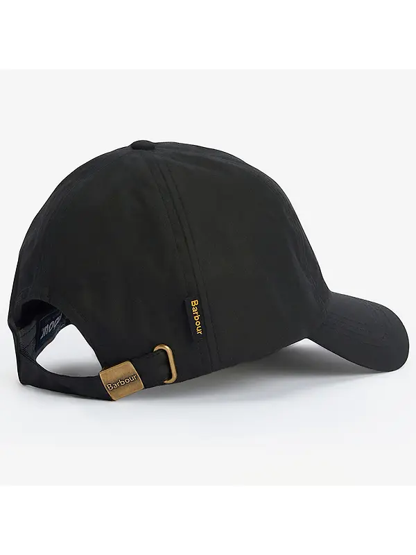 Barbour Wax Sports Cap - Black Image 2