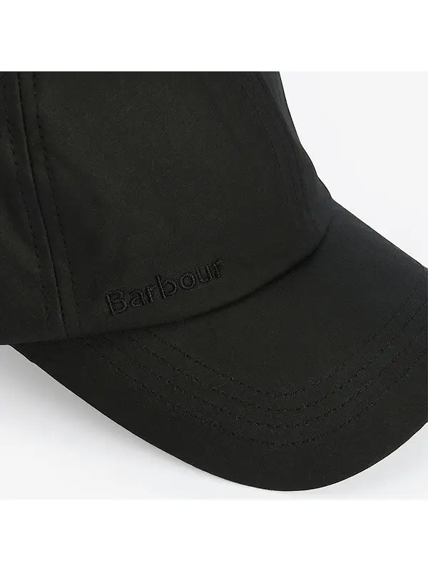 Barbour Wax Sports Cap - Black Image 5