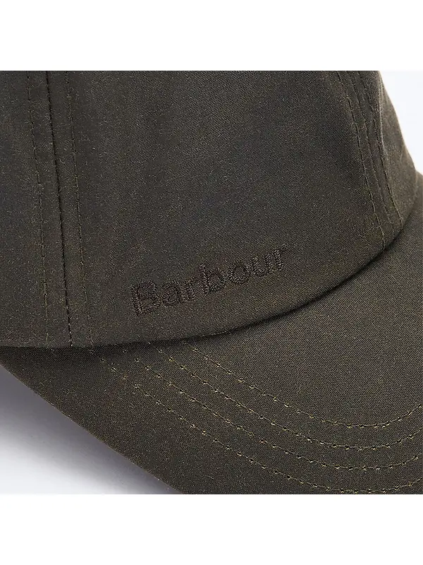 Barbour Wax Sports Cap - Olive Image 4