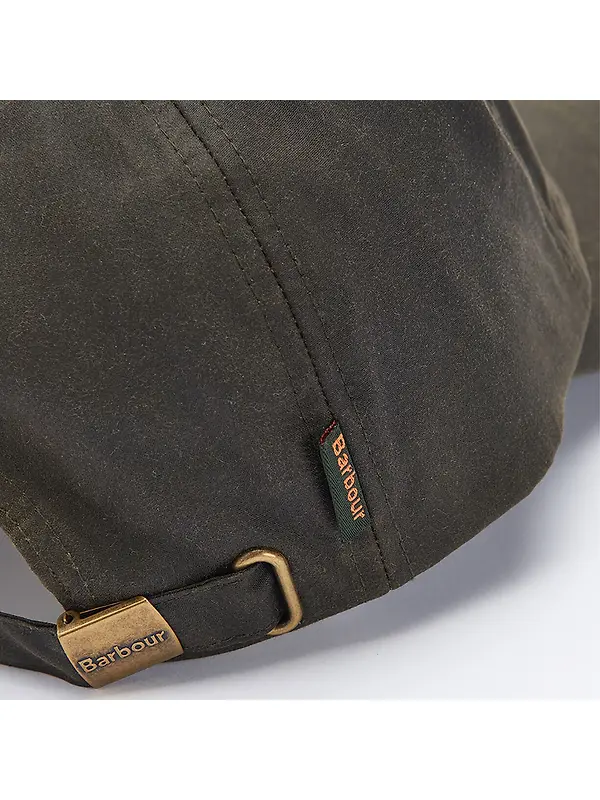 Barbour Wax Sports Cap - Olive Image 5
