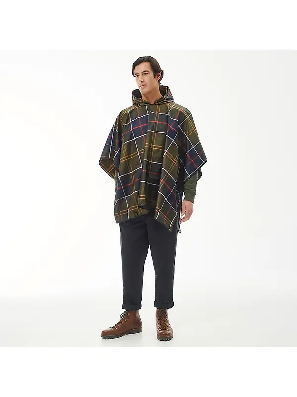 Barbour Tartan Showerproof Poncho - Classic Tartan Image 3