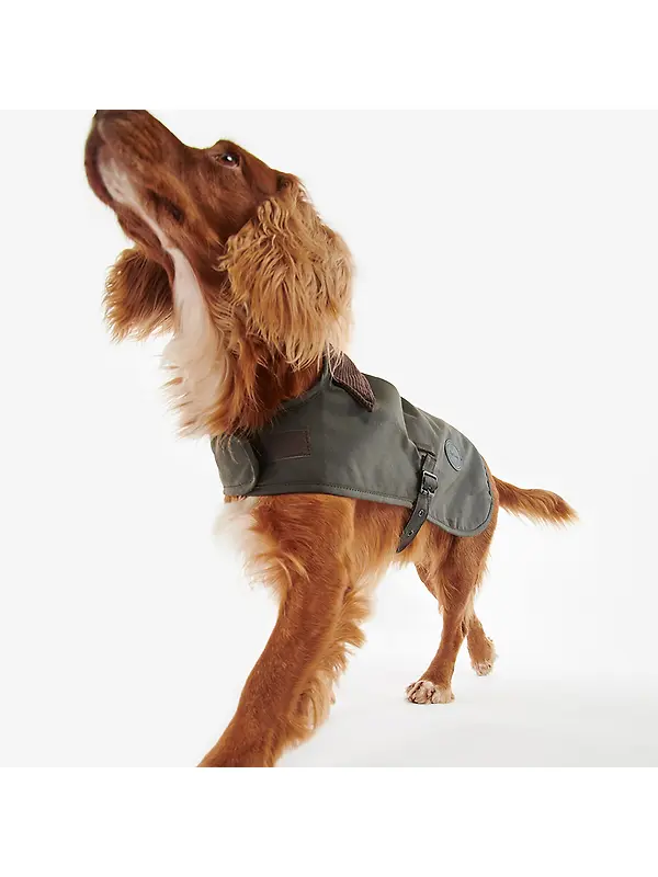 Barbour Wax Dog Coat - Olive Image 3