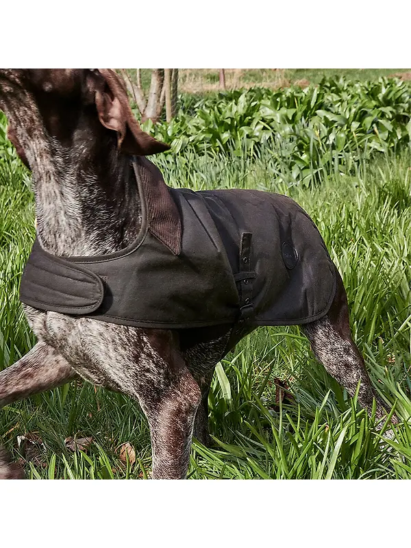 Barbour Wax Dog Coat - Olive Image 9