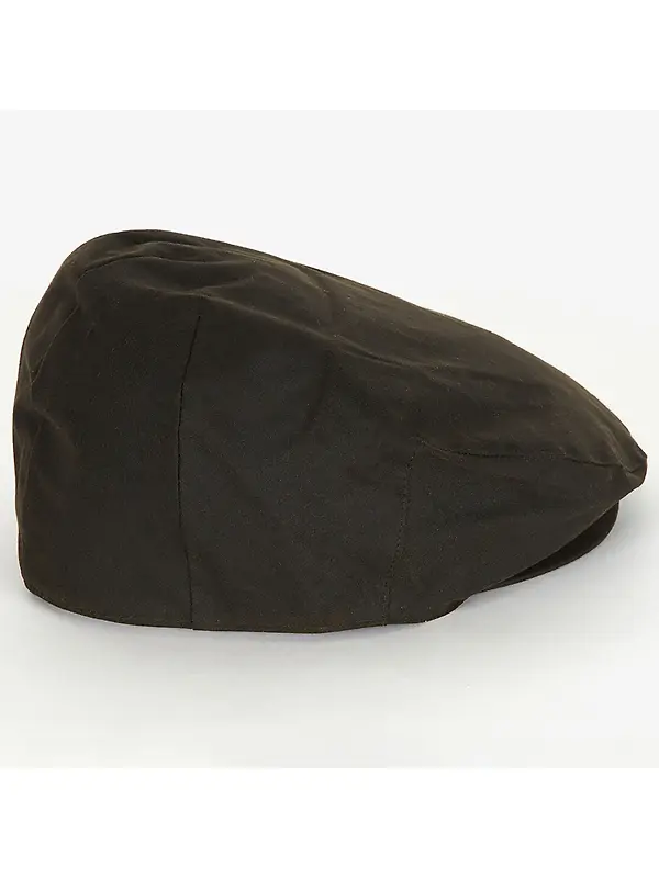 Barbour Wax Flat Cap - Olive Image 2