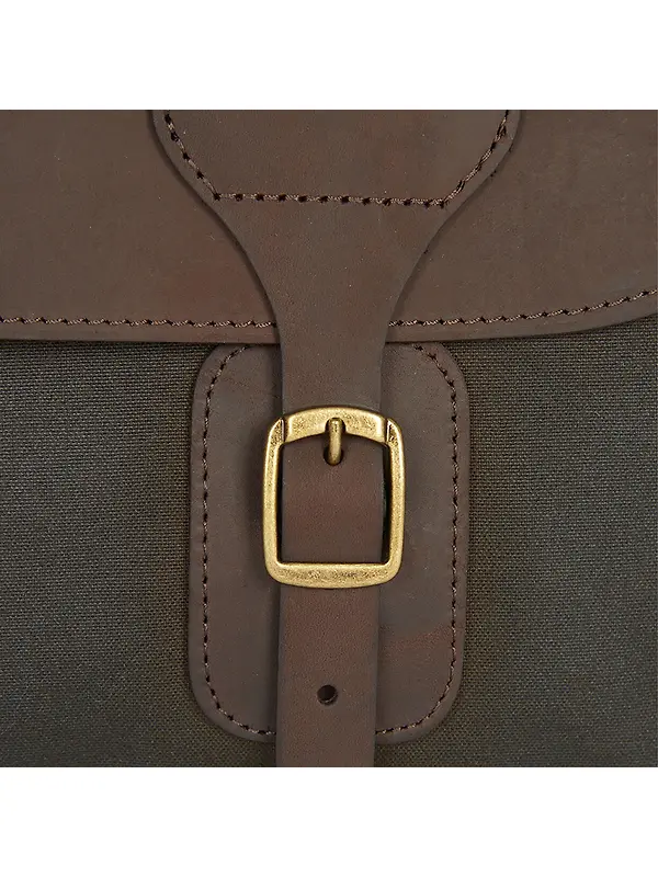 Barbour Wax Leather Briefcase - Olive Image 5