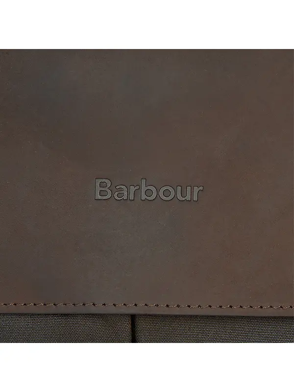 Barbour Wax Leather Briefcase - Olive Image 6