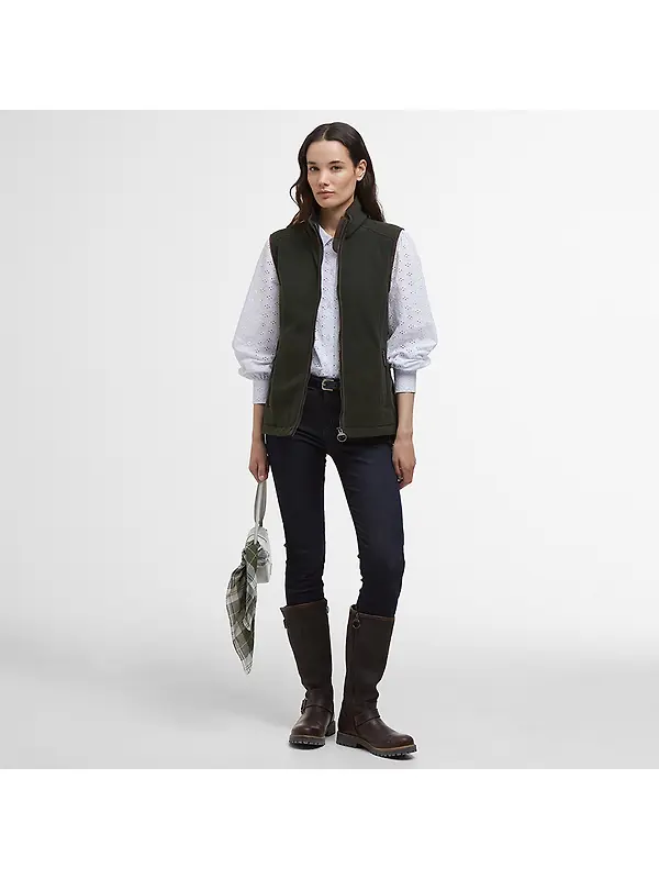 Barbour Women's Country Colton Fleece Gilet - Sage Image 3