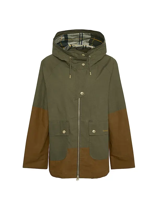 Barbour Women's Hayley Showerproof Jacket - Dusky Green/Ancient Tartan Image 1