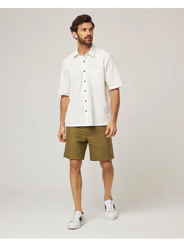 Peregrine Men's Made In England Beach Shirt - White Stripe Image 3