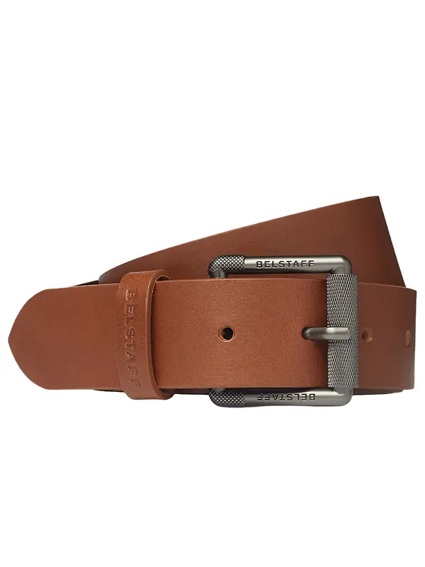 Belstaff Men's Calf Leather Roller Buckle Belt - Earth Brown Image 1