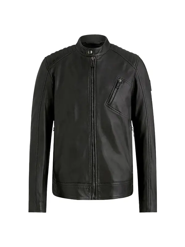 Belstaff Men's Cheviot Leather V Racer Jacket - Black Image 1