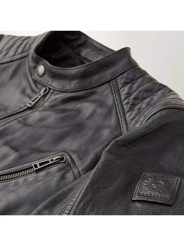 Belstaff Men's Cheviot Leather V Racer Jacket - Black Image 2