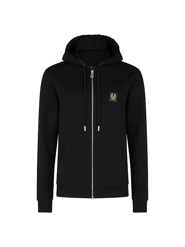 Belstaff Men's Cotton Fleece Full Zip Hoodie - Black Image 1