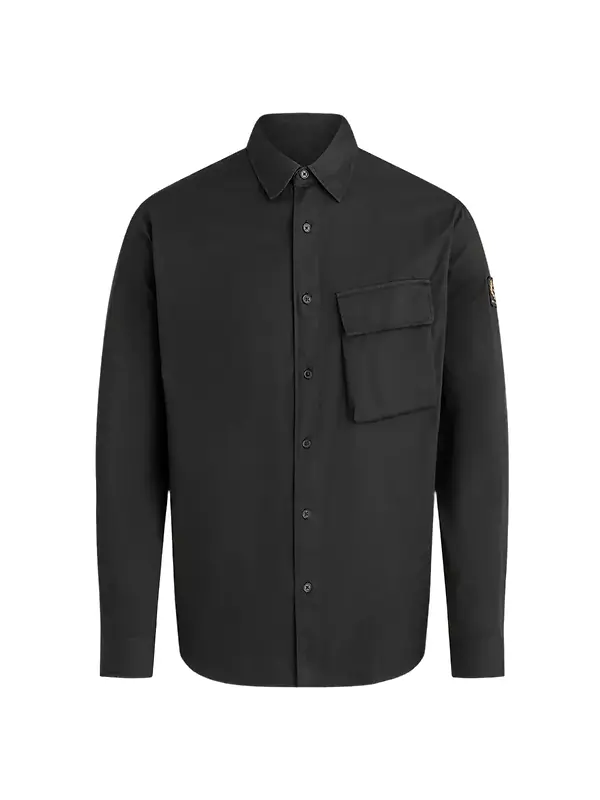 Product image of Belstaff Men's Garment Dye Cotton Scale Shirt - Black