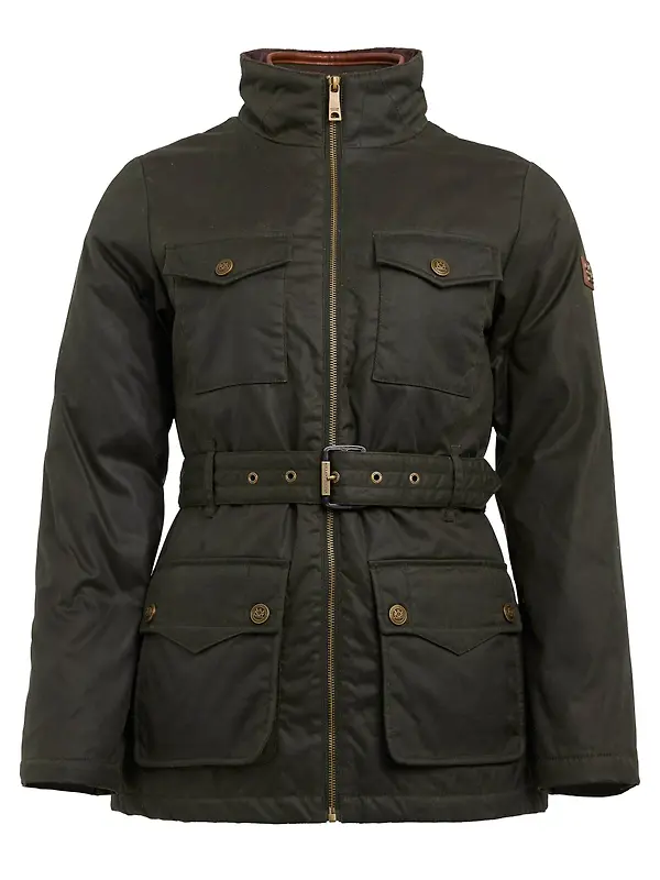 Holland Cooper Women's Belted Waxed Jacket - Dark Olive Image 1