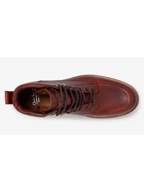 Oliver Sweeney Men's Bolhas Dip Dyed Calf Leather Moc Toe Boots - Tan Image 4