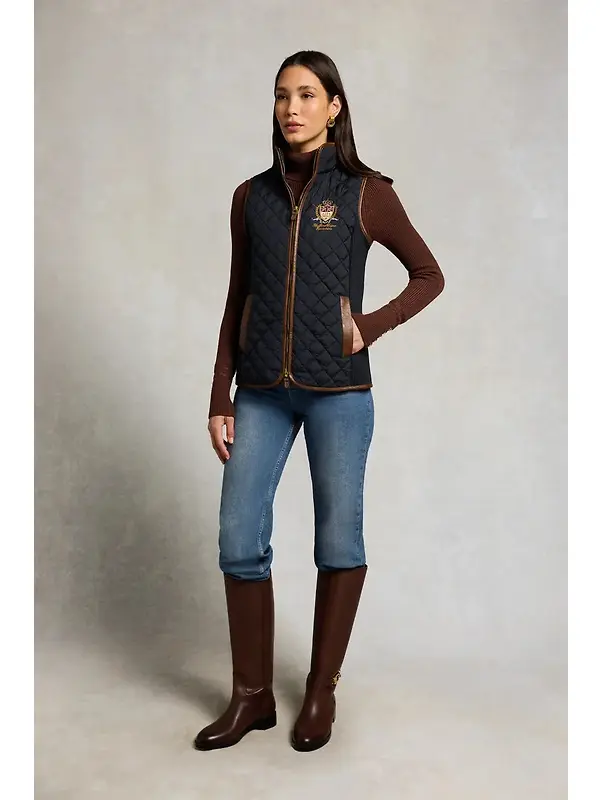 Holland Cooper Women's Boughton Diamond Quilt Gilet - Ink Navy Image 3