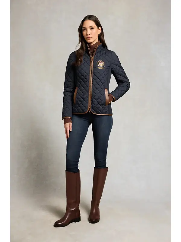 Holland Cooper Women's Boughton Diamond Quilt Jacket - Ink Navy Image 6