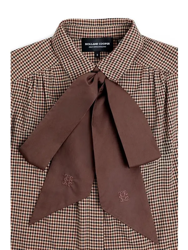Holland Cooper Women's Burford Blouse - Coffee Gingham Image 9