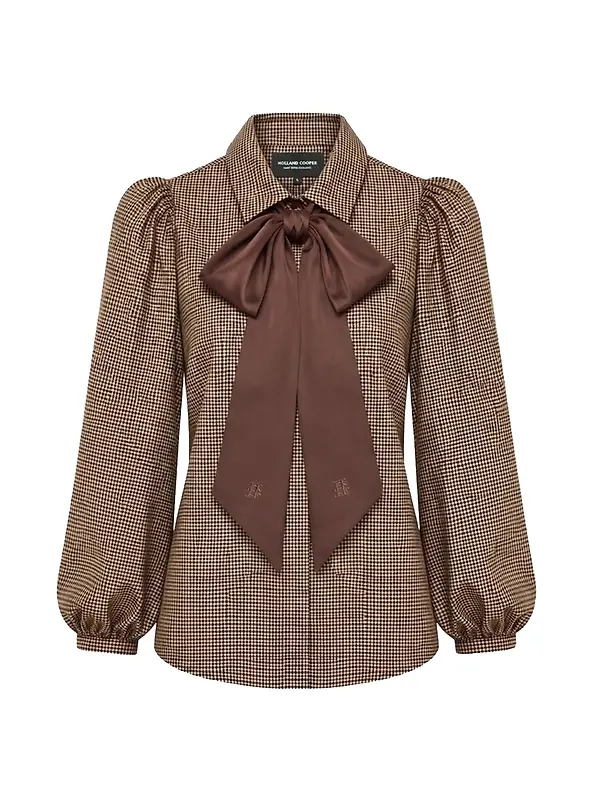 Holland Cooper Women's Burford Blouse - Coffee Gingham Image 1
