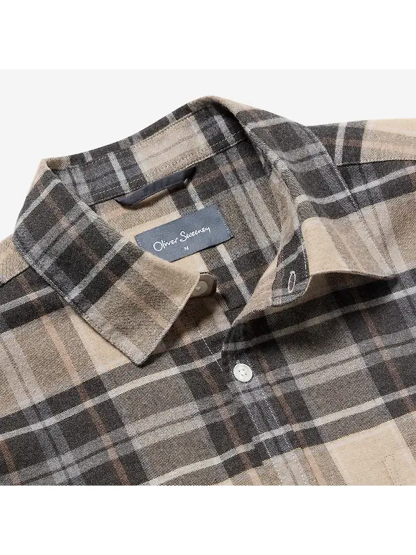 Oliver Sweeney Men's Censo Shirt - Camel/Navy Image 6