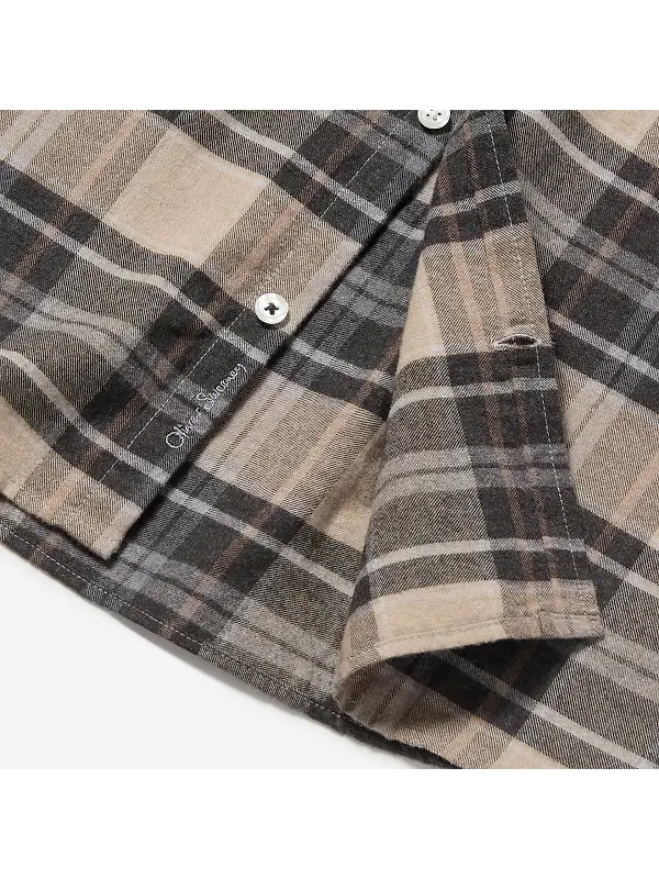 Oliver Sweeney Men's Censo Shirt - Camel/Navy Image 8