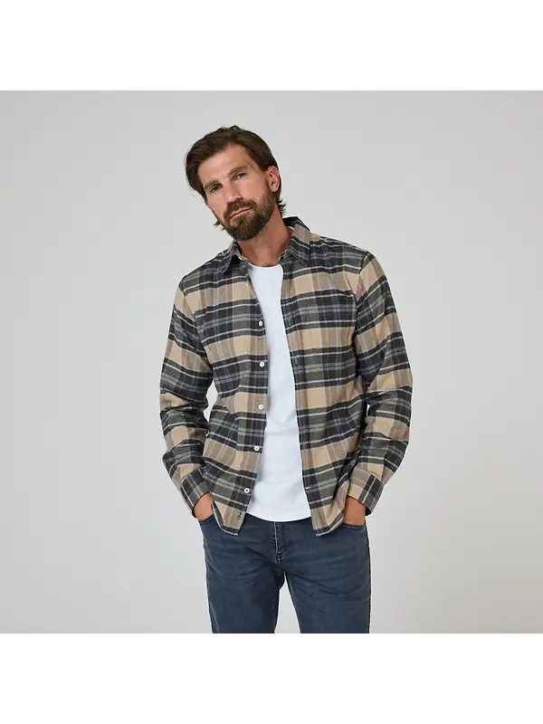 Oliver Sweeney Men's Censo Shirt - Camel/Navy Image 2