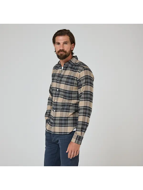Oliver Sweeney Men's Censo Shirt - Camel/Navy Image 3