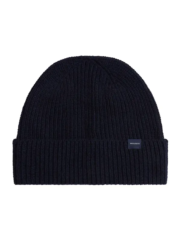 Woolrich Men's Made In Italy Wool Blend Beanie - Melton Blue Image 1