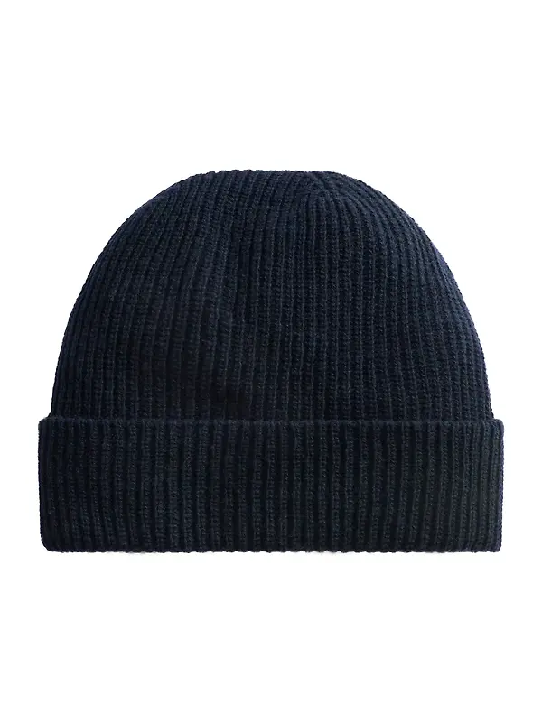 Woolrich Men's Merino Knitted Ribbed Beanie - Melton Blue Image 2