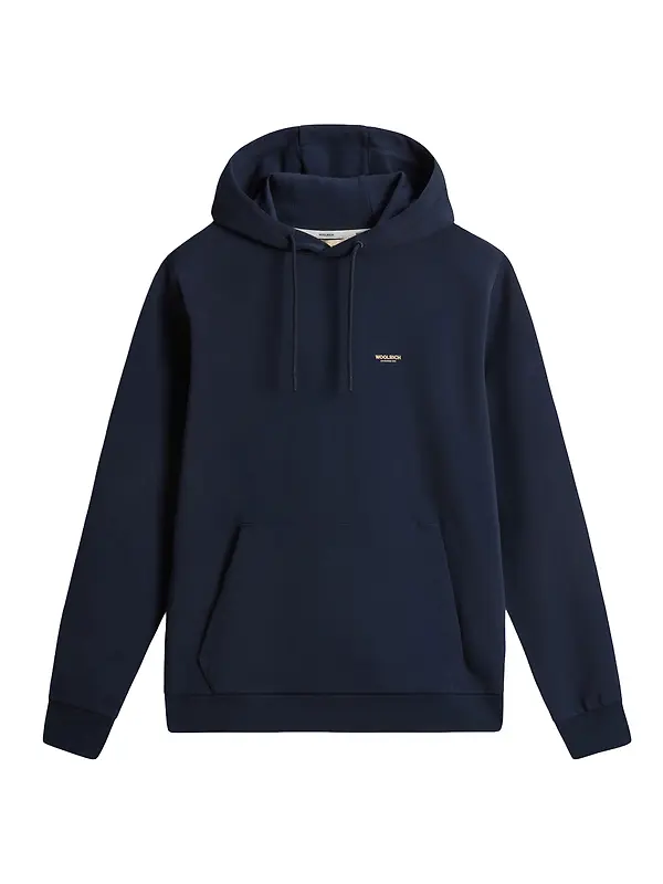 Woolrich Men's Cotton-Blend Interlock Hooded Sweatshirt - Melton Blue Image 1