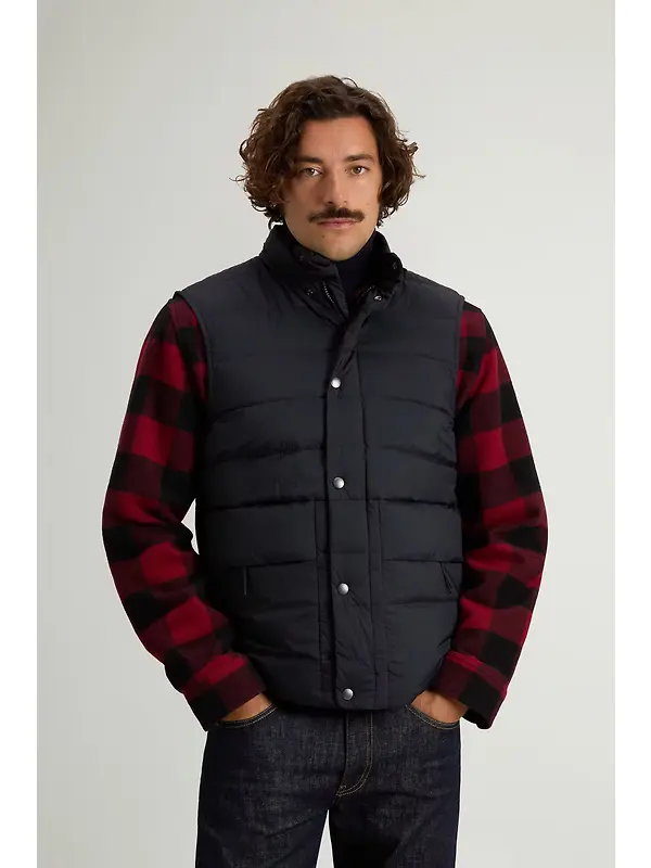 Woolrich Men's Crinkle Nylon Bering Quilted Vest - Melton Blue Image 2