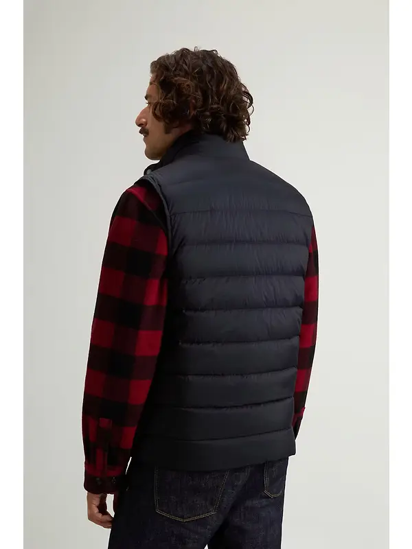 Woolrich Men's Crinkle Nylon Bering Quilted Vest - Melton Blue Image 4