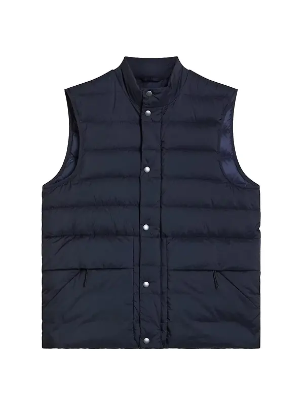 Woolrich Men's Crinkle Nylon Bering Quilted Vest - Melton Blue Image 1