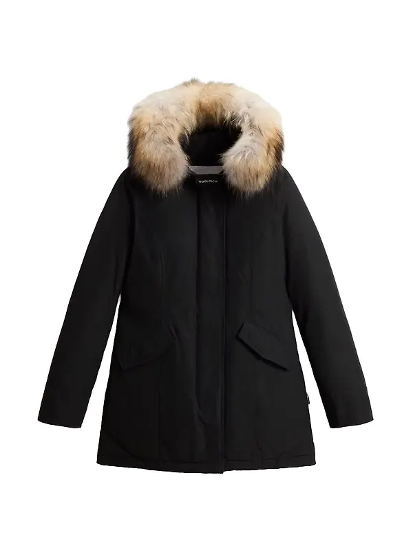 Woolrich Women's Ramar Cloth Arctic Parka with Detachable Fur Trim - Black Image 1